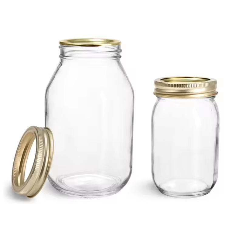Empty 8oz Square Round Glass Mason Jar 250ml Giant Mouth Mayonnaise Honey Jam Container Jar for Food Storage