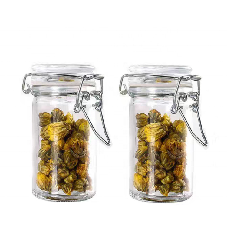 Wholesales Factory Price 500ml 16oz Glass Jar With Metal Clip/glass Storage Jar Bottle With Flip Top Cap for Sale