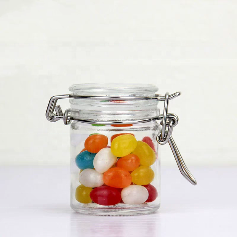 Glass Honey Jar Clip Top 1.5oz 2oz 4oz Glass Spice Jars With Lids for Jam Honey