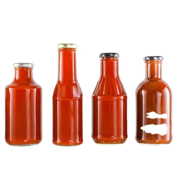250ml 8oz 350ml 12oz clear Empty Chilli Tabasco Hot Sauce Bbq Oil Seasoning Glass Bottles of Food Packing With Lids