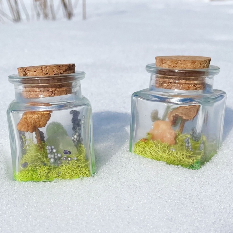 Glass Square Seasonings Storage Jar With Cork Lids 40 Ml 50 Ml 100 Ml