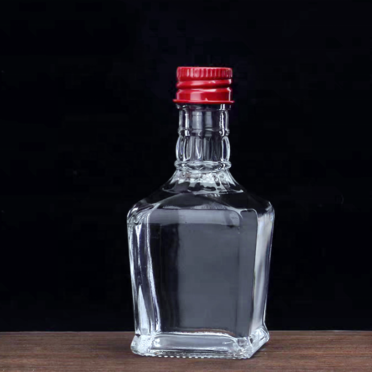 50ml Mini Glass Liquor Bottles with Lids Clear Small Wine Bottles for Alcohol Vodka Whiskey Hot Sauce Bottles