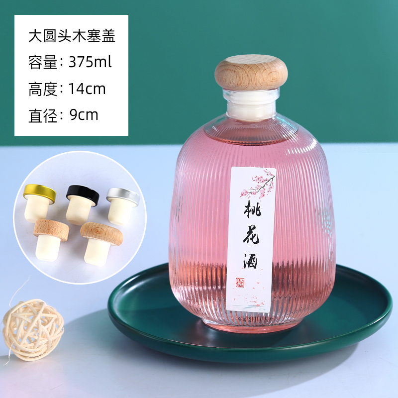 Wholesale 250ml 500ml Frosted Clear Glass Storage Bottles Empty Fruit Wine & Liquor Bottles With Cork for Tequila Packaging