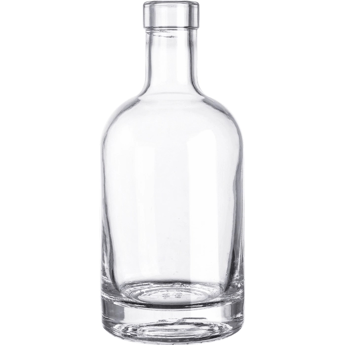 Spirits Liquid 750 ml Clear Glass Jimmy Lee Liquor Bottle W/Natural Wood Synthetic Bar Top Cork, 29 X 19.5 mm Shank