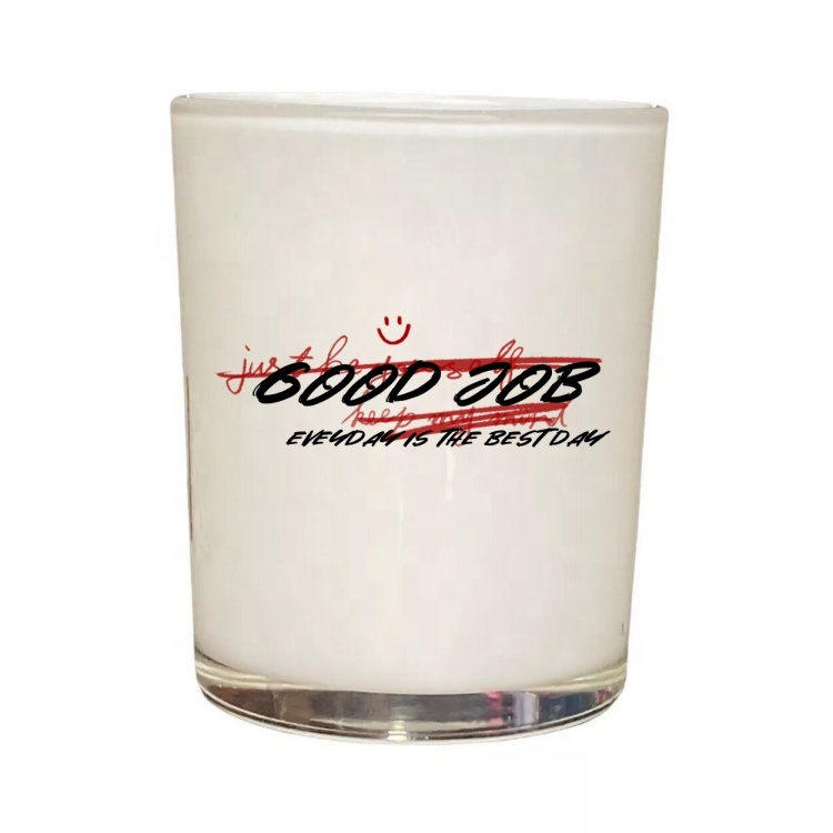 Customize Logo White Black Inside Painted 10oz Empty Glass Candle Jar Glass Tumblers for Candles