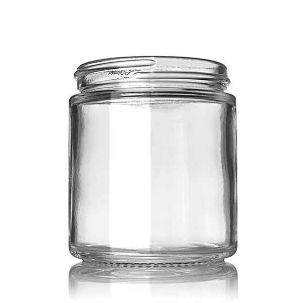 250g 4oz 8oz 16oz Amber Clear Luxury Empty Straight Sided Glass Candle Jar With Aluminum Metal Lids