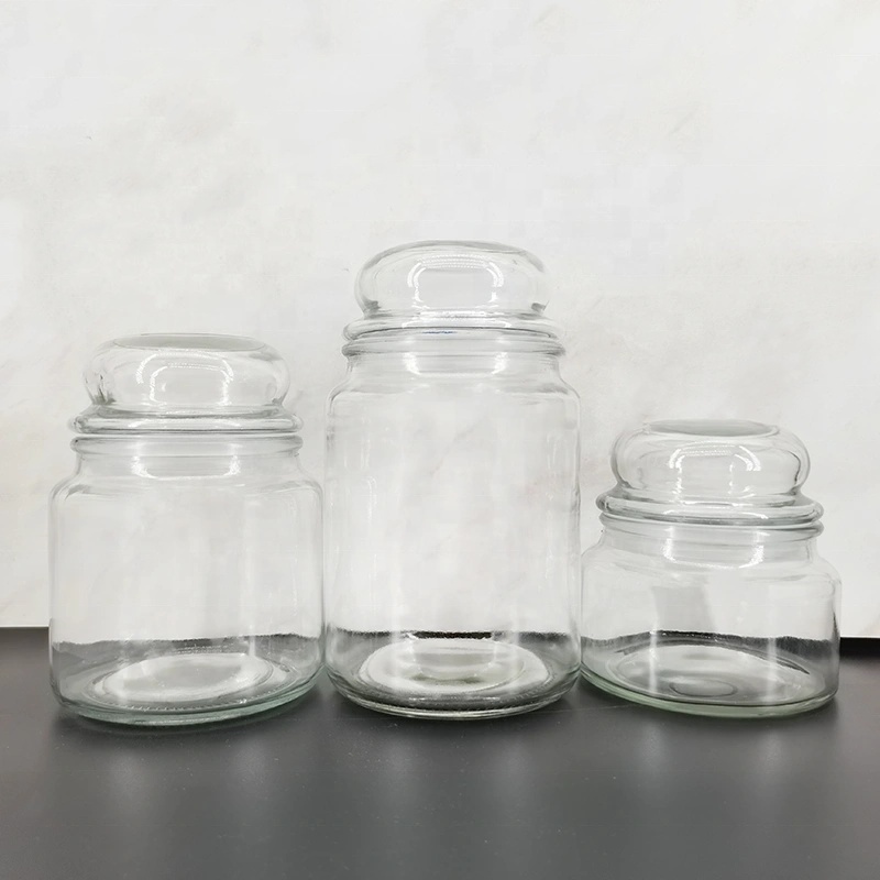 Transparent Glass Candle Jar With Airtight Glass Cork Lid 100ml 500ml