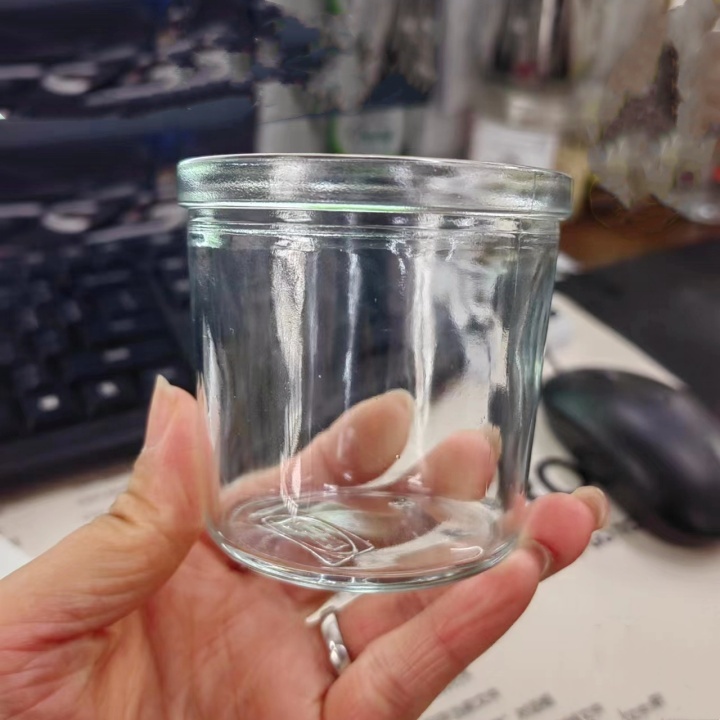 Wide-Mouth Clear Glass Candle Vessel Holder 50ml Empty Jar With Easy Open End and Screen Printing for Household Products