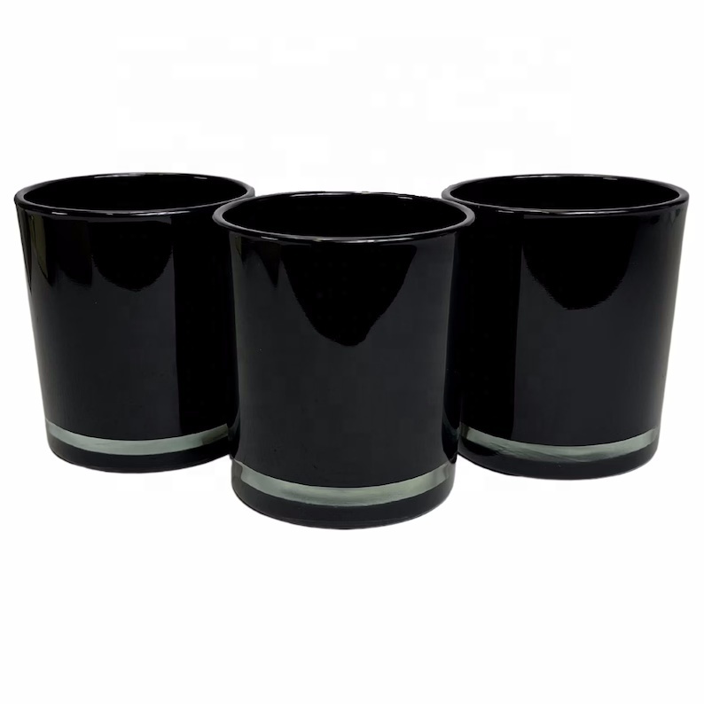 4oz 8oz Luxury White Black Clear Frosted Round Candle Jar Empty Clear Glass Jars for Candle With Bamboo Cap