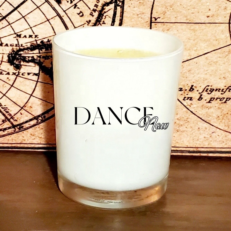 Wholesale 10 oz Empty Candle Container Luxury Glass Candle Jar Paint Inside Black White Color Candle Vessels