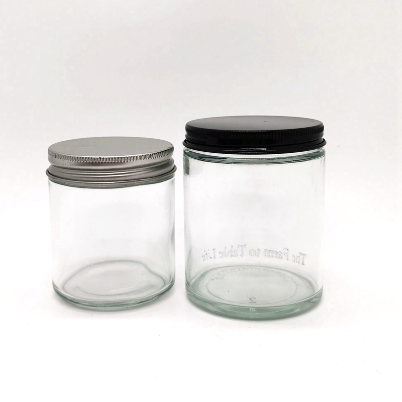 Empty Candle Holder Luxury 2oz 4oz 7oz 8oz 10oz 12oz 14oz Amber Frost Glass Candle Jar With Metal Lid