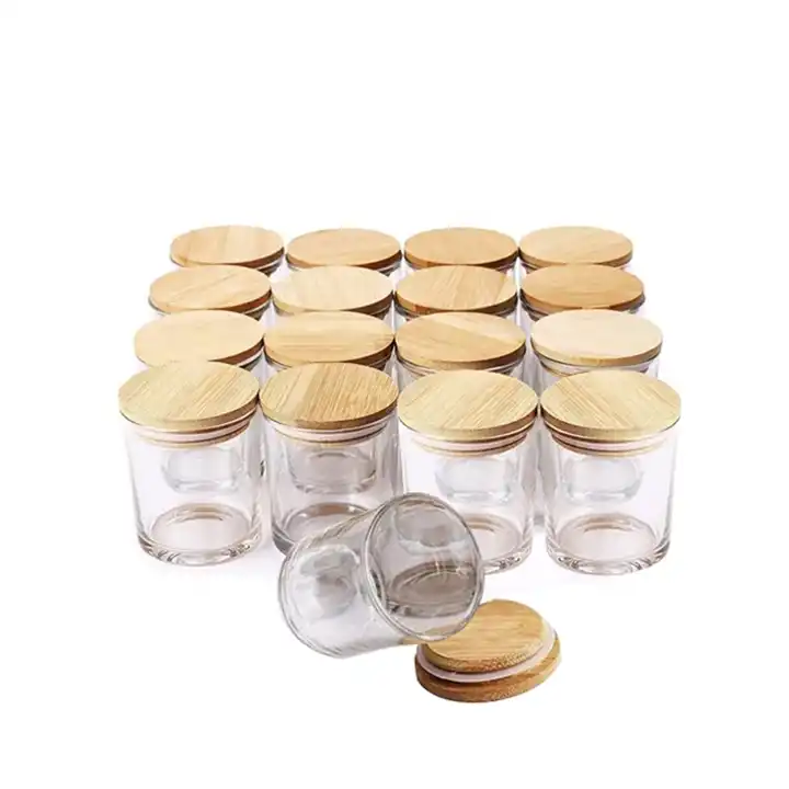 Large 6oz 8oz 10oz 12oz 14oz 15oz Amber Black Frost Matte Clear Glossy Reusable Empty Glass Candle Jars