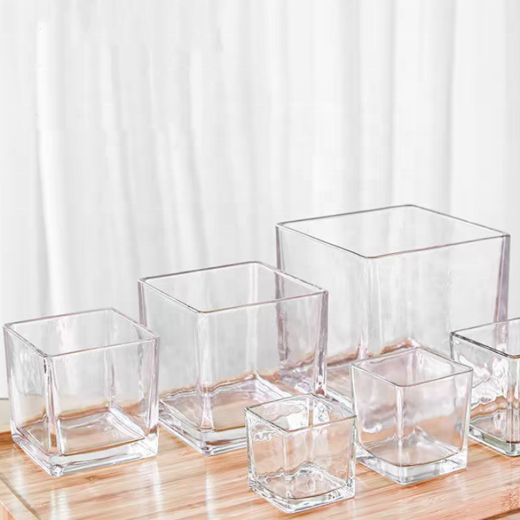 Best Selling Quadrate Candle Jar 4oz 10oz 21oz Glass Candle Holders Custom Logo With Lid