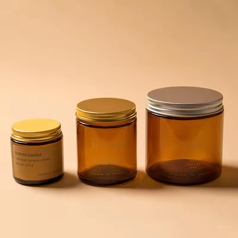 Glass Candle Jars 50ml 100ml 120ml 150ml 250ml 320ml 330ml 500ml 520ml Glass Container for Candle Amber Blue Green