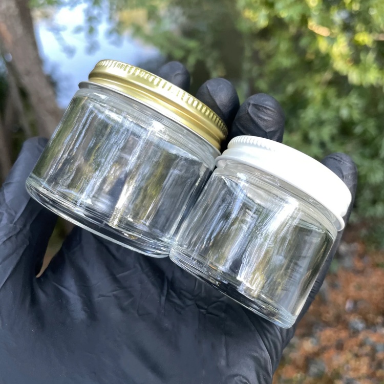 4oz 6oz Brown Clear Frosted Round Candle Jar Empty Amber Glass Jars for Candle With Aluminium Screw Lids