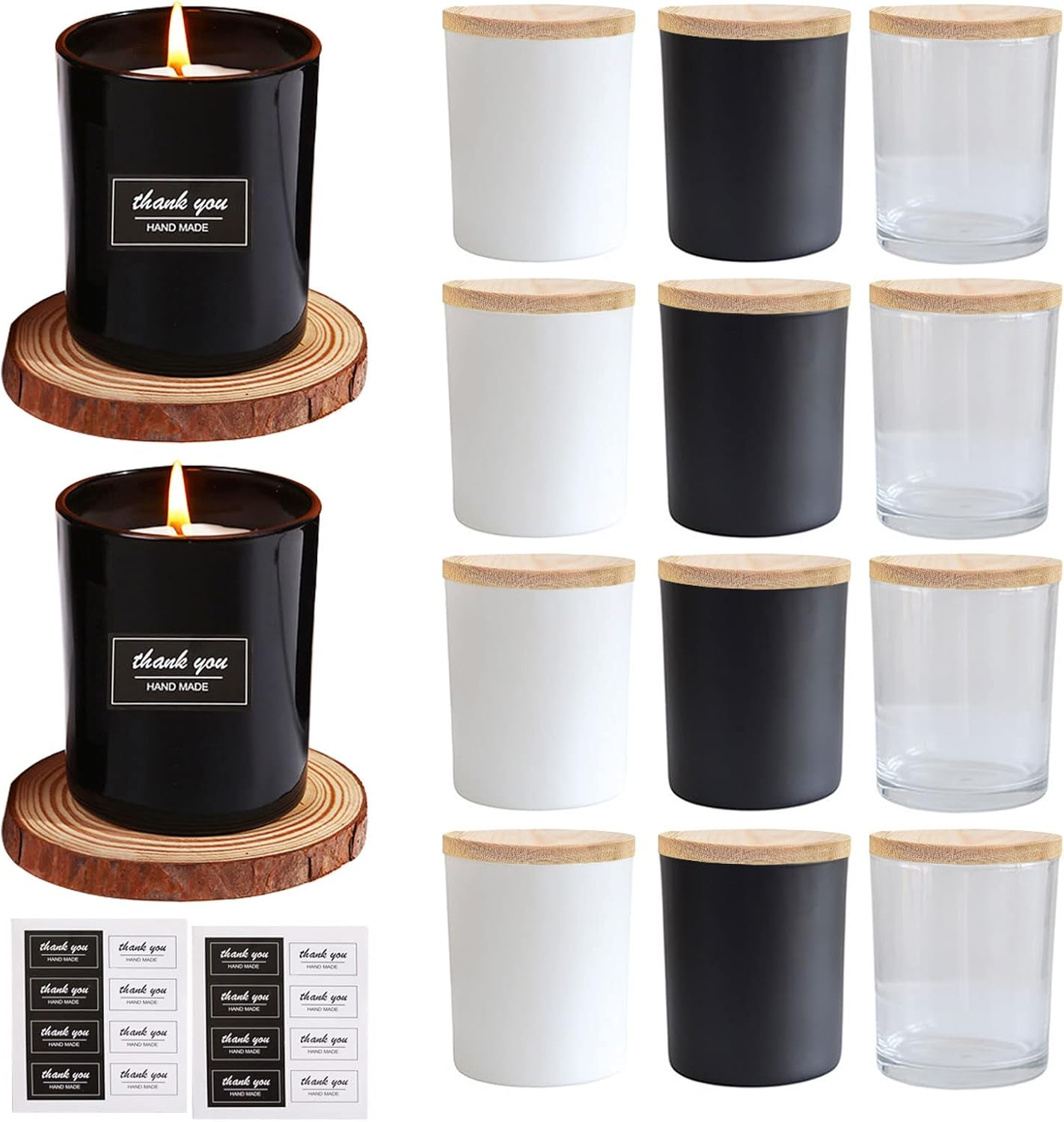 Black Candle Jars 8oz/10oz/13oz/20oz Black Candle Jars With Lid Glass Jar Glass Bottle