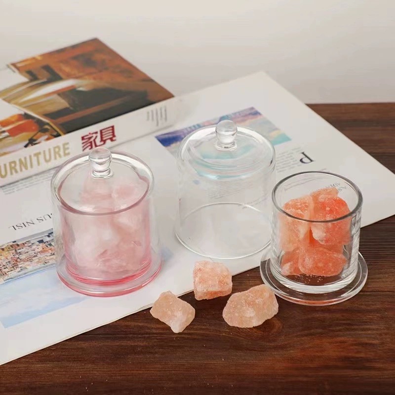 Wholesale Customized Clear Empty Luxury Glass Candle Jars and Containers With Lid