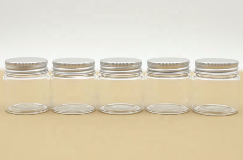 Mini Glass Bottles 47*50mm 50ml Glass Bottles Test Tube Silver Screw Cap Storage GLASS Jars Containers Transparent Vial Bottles
