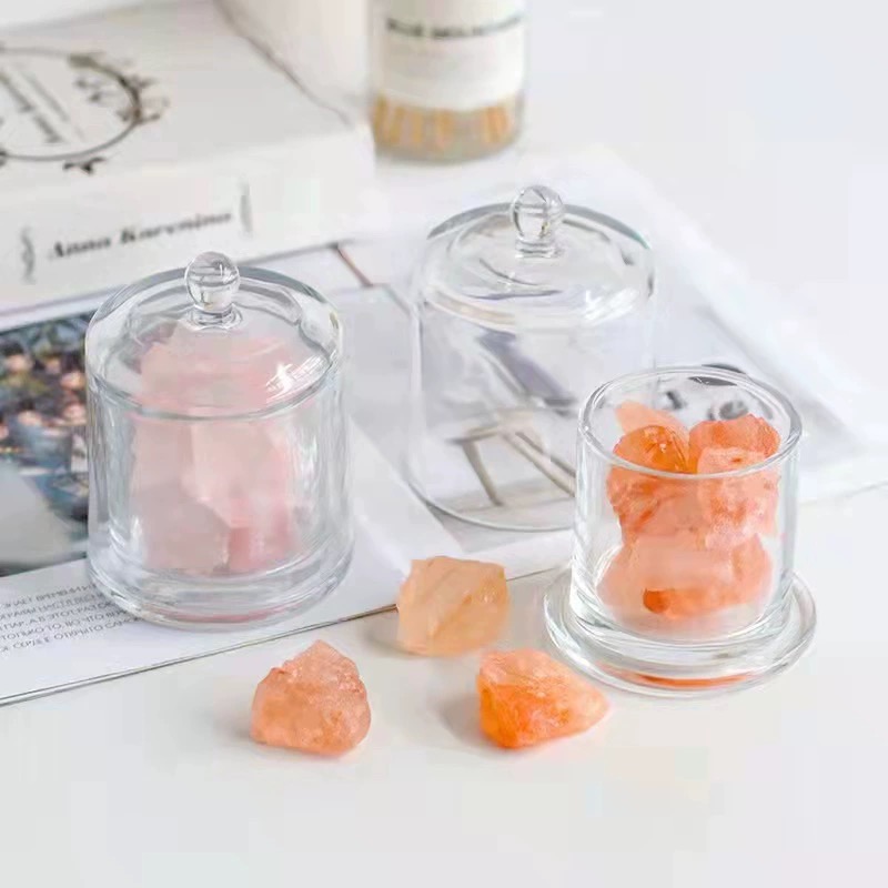 Wholesale Scented Candle Glass Cup Empty Cup Golden Bell Cover Candle Jar Aromatherapy Bottle Bell Candle Holder
