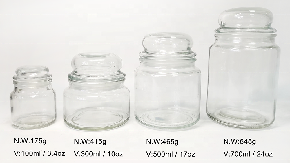 Customize Scented Handmade 120ml 350ml Wholesale Empty Luxury Vessel clear Glass Holder Candles Jars With Glass Lid