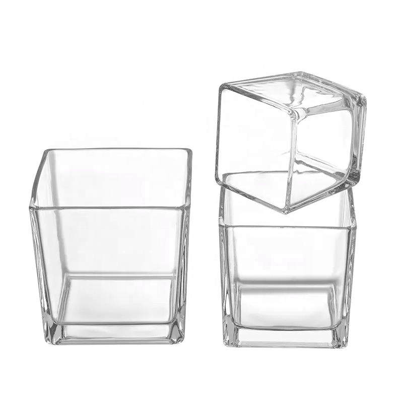 Custom Logo Glass Candlestick Clear Transfer Pure Glass Heat Treated Fully Tempered Lead Free Glass Stock