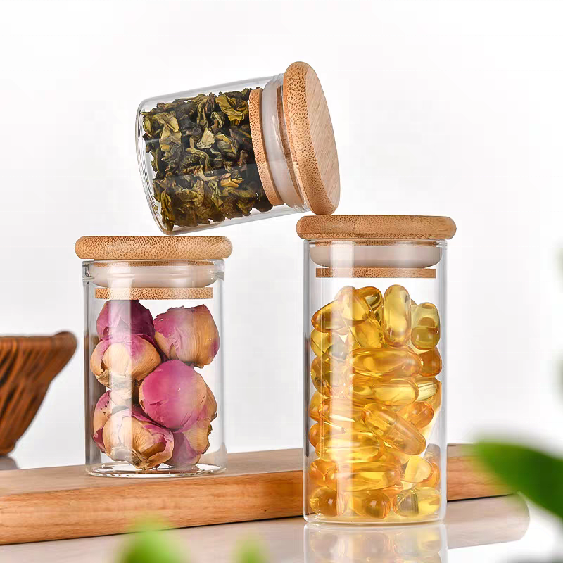 Diameter 37mm Empty Glass Transparent Clear Bottles With Cork Stopper Glass Vials Jars Packaging Bottles Test Tube