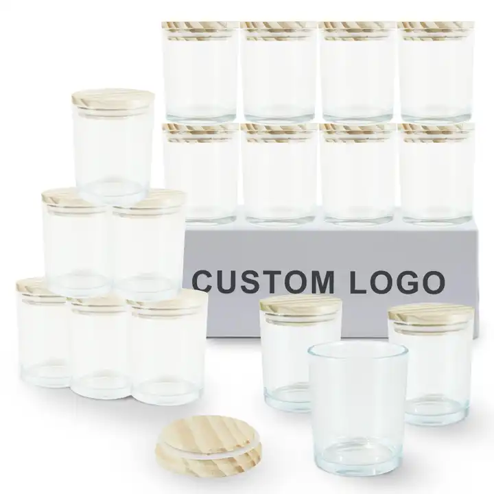Wholesale Unique Custom Recycled New Luxury Cylinder Empty Borosilicate Clear Thick Glass Candle Jars With Lids for Candles