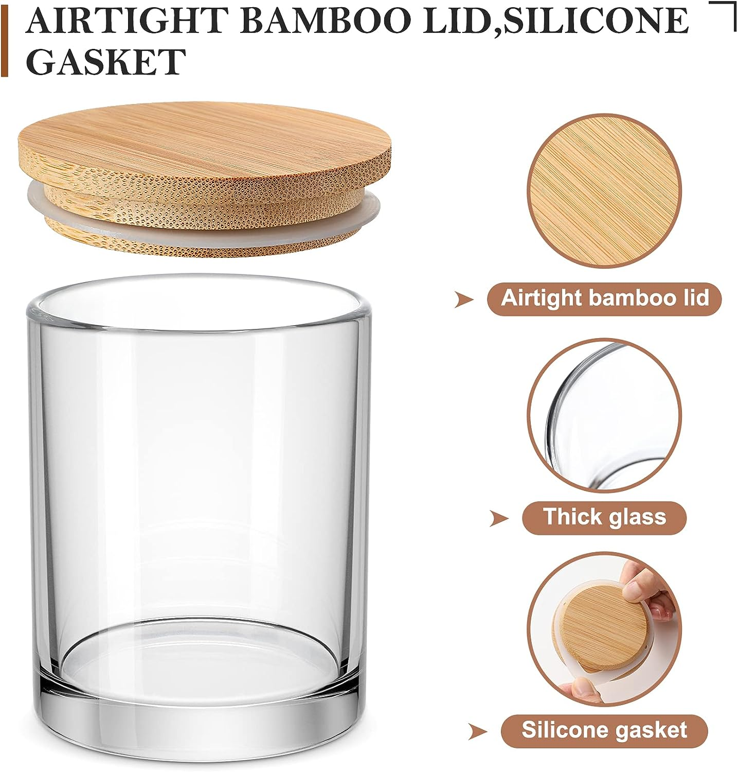 Wholesale Luxury Shiny Iridescent 7oz Frosted Glass Candle Jar 8oz 10oz 14oz for Luxury Candles With Bamboo Wooden Metal Lid