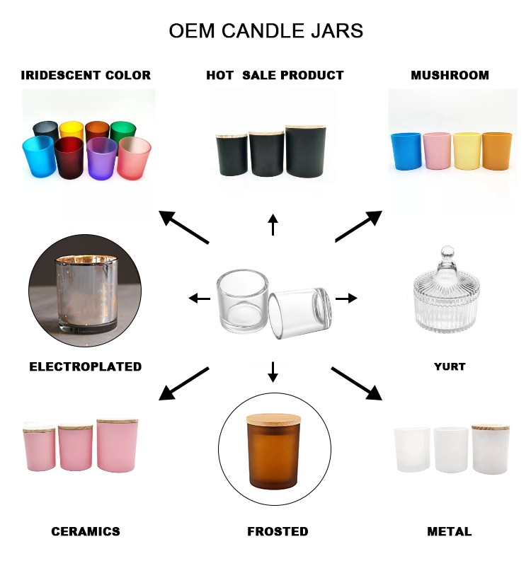 Wholesale Luxury 6oz 8oz 10oz Matte Black White Luxury Empty Glass Candle Jar With Metal Lid Wood Cover