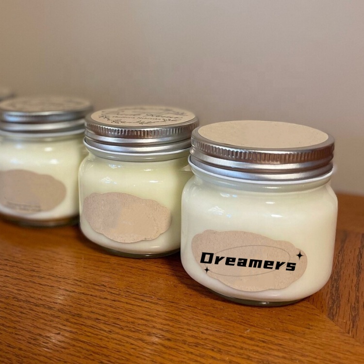 100% Soy Candles 8 oz  16 oz Mason Jar Minimalist All-Natural Candles Jars