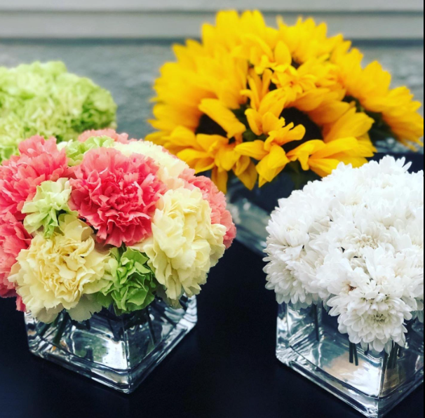 Simple Design Home Decoration Wholesale Cube Plant Flower Vases Square Clear Glass Vase