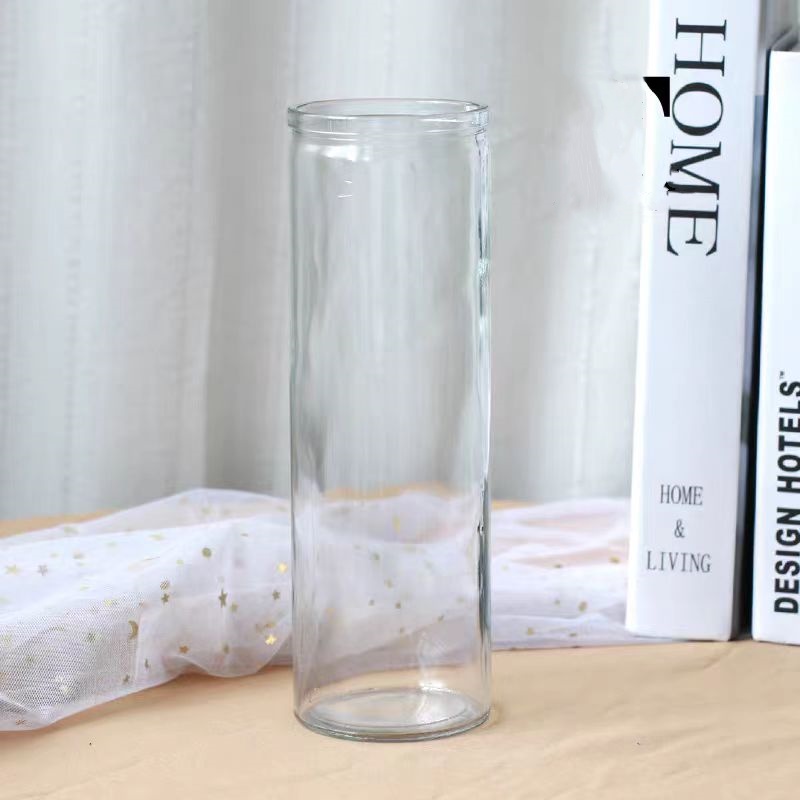 Manufacturers Hot Sale Luxury Empty 7 Day Candles Recyclable Clear Straight Sided Candle Holder Candle Glas Jar