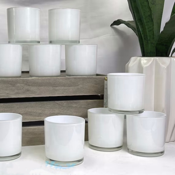 Colorful 10oz 315ml Empty Glass Candle Jars with Lid Stand Holder Lanterns & Candleholders