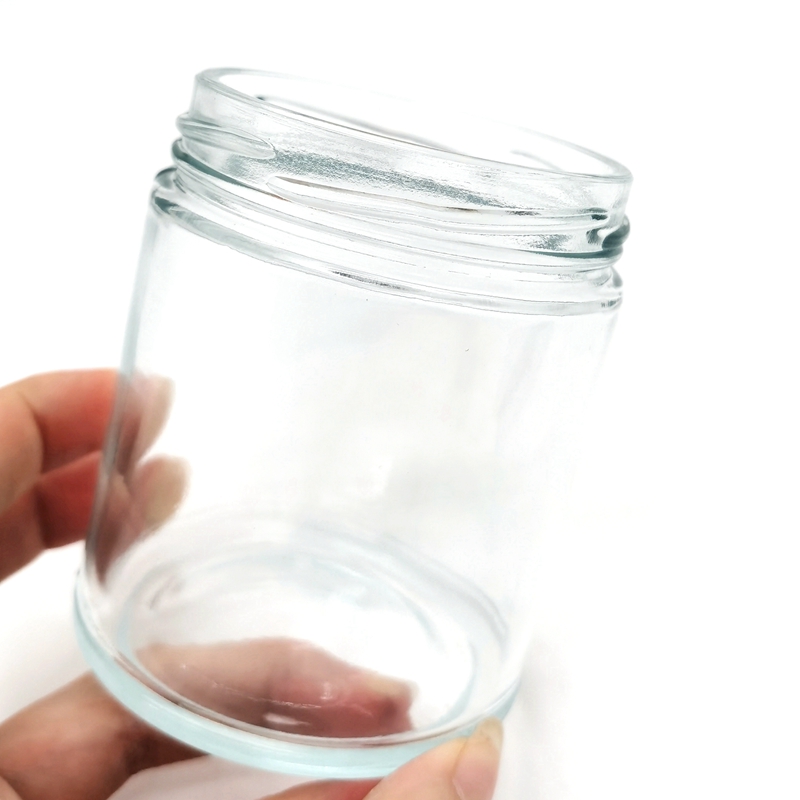 Recyclable 8oz 9 oz Clear Round Straight Sided Glass Candle Chutneys Jars With Twist Off Cap for Jam