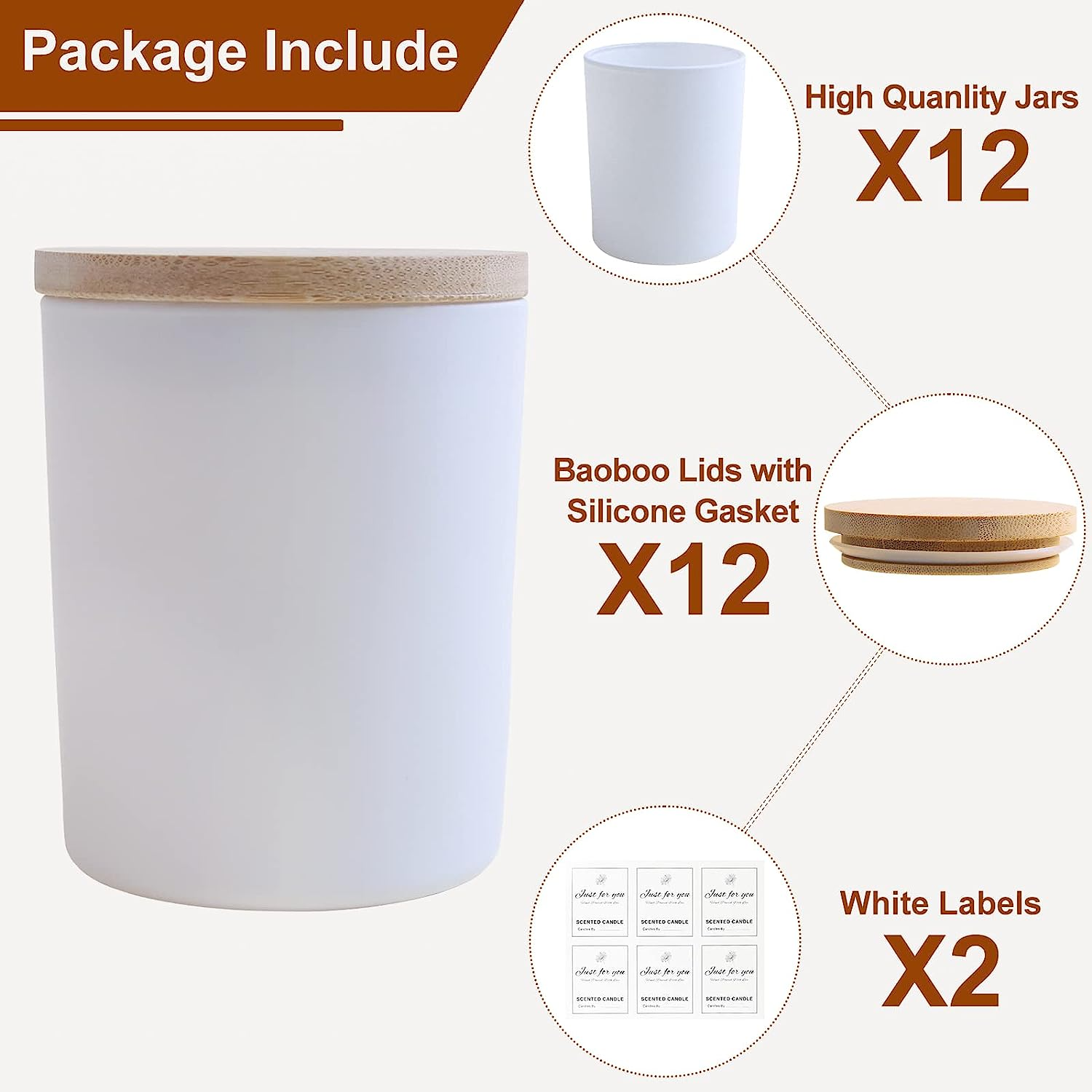 Luxury Glossy Internal Painting Black White 200ml Candle Cups Containers Glass Candle Jars With Metal Lid glass jar glass bottle