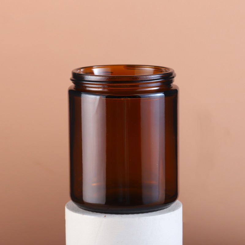 250ml 8oz Dark Amber Glass Candle Jar with Lid Empty for Scented Candles
