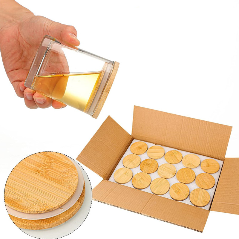 Private Label Transparent Thick-walled Curved Base 6oz 8oz 10oz 12oz Glass Candle Jar for Home Decoration With Wooden Lid
