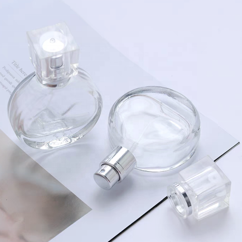 25ml 50ml 100ml Luxurious Clear Perfume Glass Bottle With Spray Pump