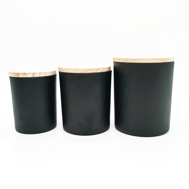 Wholesale Recyclable Multi-Color Frosted Luxury Glass Candle Holders Empty Glass Candle Jars With Lid