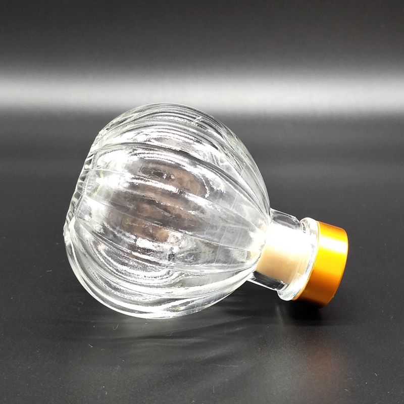 Pumpkin Jar Polychrome Glass Bottle Round Bottle for Oils,Witch Spells,Wedding Favor Aromatherapy Reed Diffuser