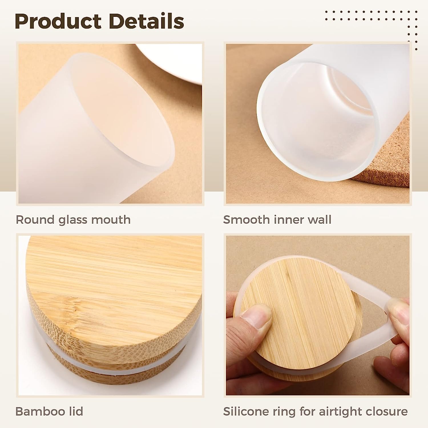 AGH China USA CA Warehouse 10oz Frosted Clear Sublimation Blanks Small Tealight Glass Candle Jar With Wooden Lid