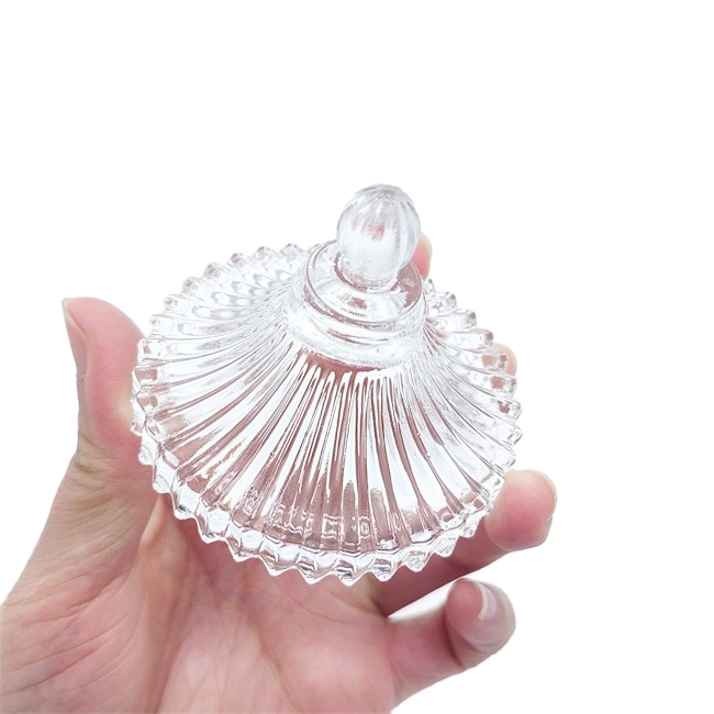 Wholesale High Quality Crystal Geo Cut Empty clear Candle Jars Glass for Candle Making Wedding Party