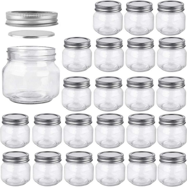 8oz 250ml Mini Round Square Glass Mason Jars with Lids for Candle Making