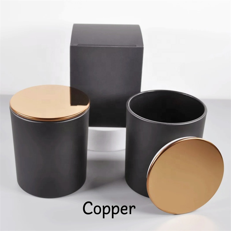 Wholesale Luxury Glass Candle Jars with Metal Cap 8oz 10oz 12oz 16oz Unique Round Bottom Shape Matte  for Home Decoration