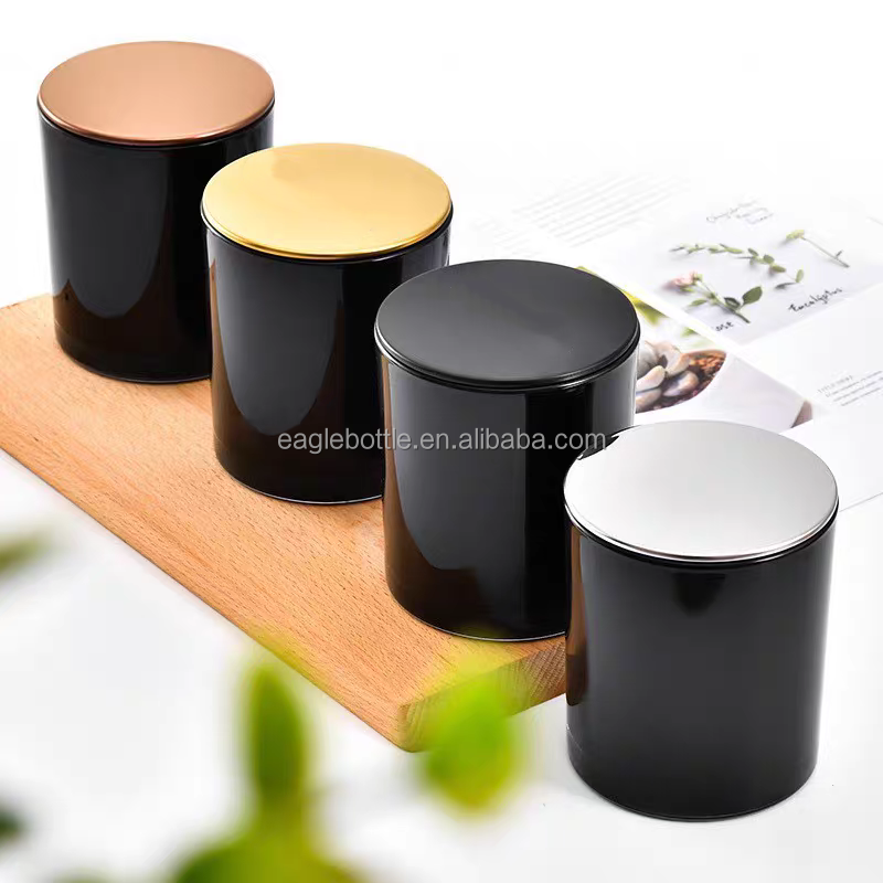 6oz 7oz 8oz Empty Candle Jars with Metal  Lids Frosted Brown Glass Candle Jars for Making Candles Reusable