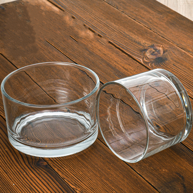 Wholesale Empty Cheap Round 4oz 12oz 16oz 24oz Clear Glass Candle Jars Vessels Containers for Candle Making