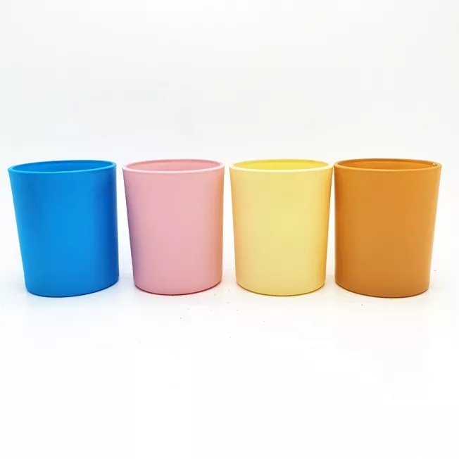 Hot Sale Customized Candle Jars Luxury Packaging White Pink Matt Black Glass Candle Jar With Wooden Lid for Candle Making