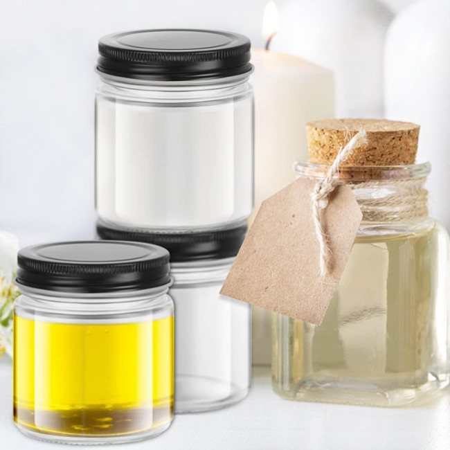 Glass Candle Jar Wholesale 6oz 180ml 8oz 240ml Round Clear Empty Candle Jar With Lid