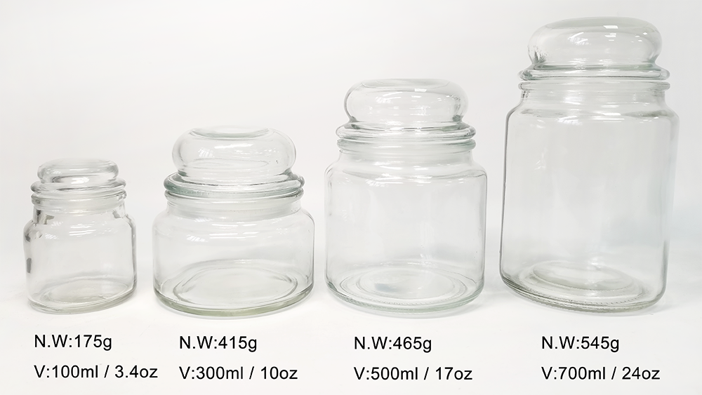 Vintage Glass Canister Candy Jar With Seal Top Lid for Candle Excellent Condition