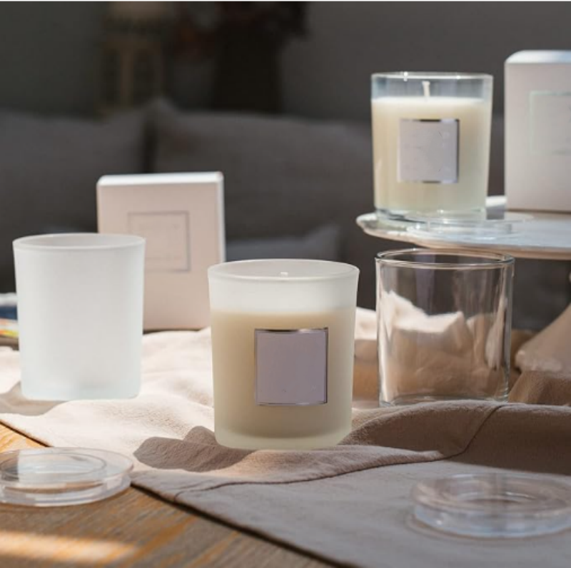 Cheap Price Transparent Luxury Round 70ml 200ml 350ml Glass Candle Jar Container for Candle Making With Glass Lid